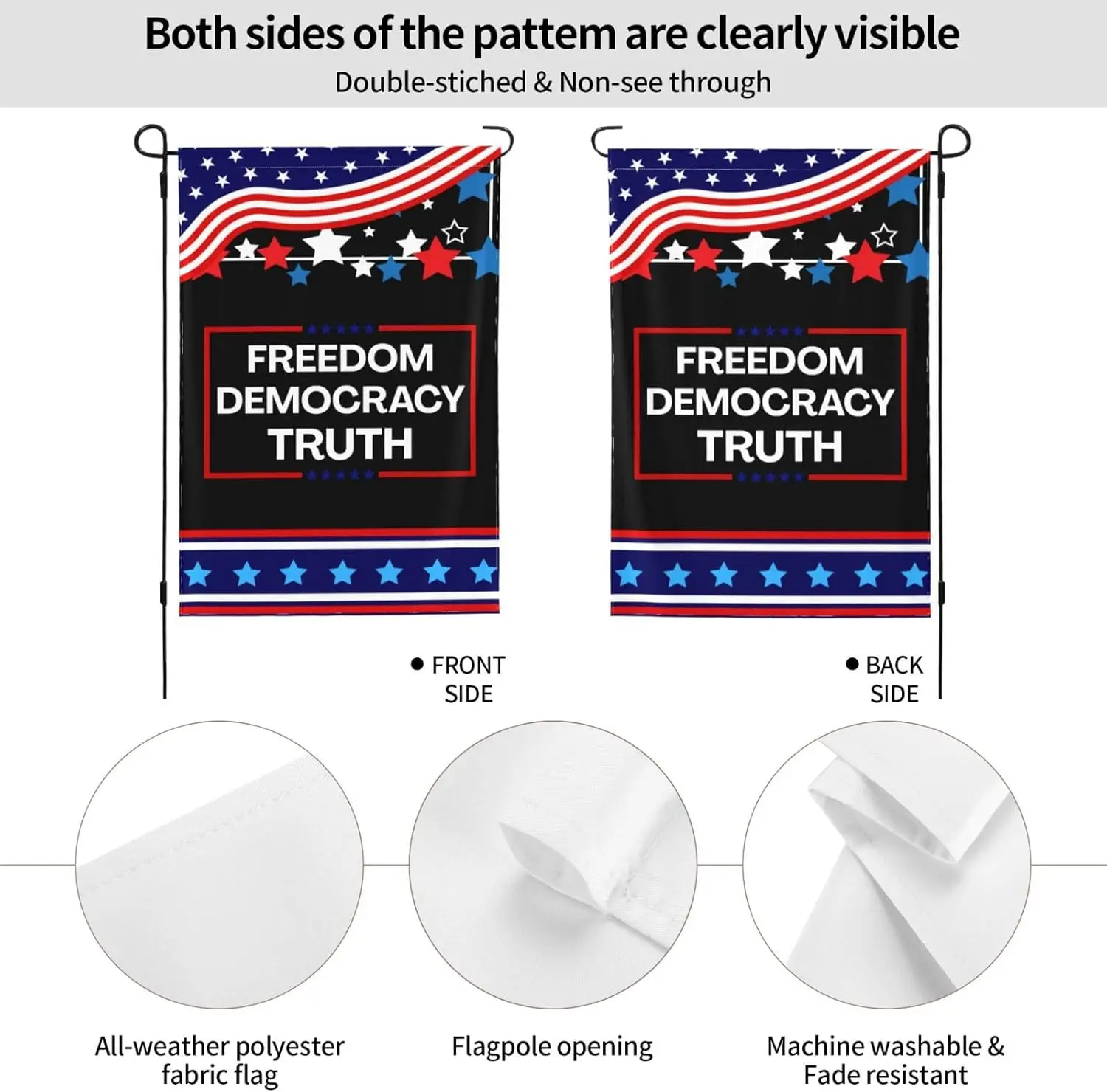 12x18 Double Sided Freedom Democracy Truth Garden Flag 12x18 Holiday Outdoor Decor Banner Sign GGL WWL IIC