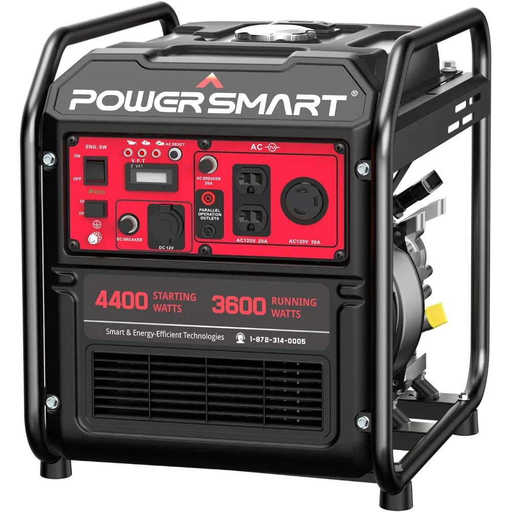 4400-Watt Portable Generator, Gas Powered Open Frame Inverter Generator, RV-Ready 30A Outlet, EPA Compliant