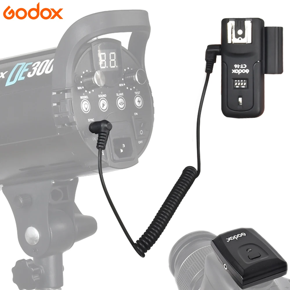 Godox CT 16 CT-16 Trigger 16 Channels Wireless Radio Flash Transmitter + Receiver Set for Canon Nikon Pentax Olympus Speedlite