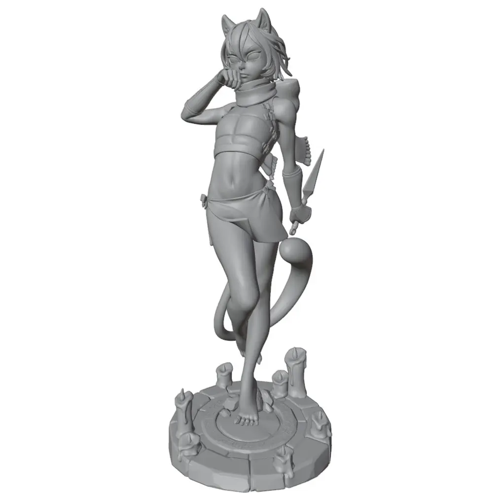 1/24 Female 	Warrior Resin Model Kits GK Miniature 3D Printed Gray Model Figurine DIY Doll Collection Unassembled And Unpainted