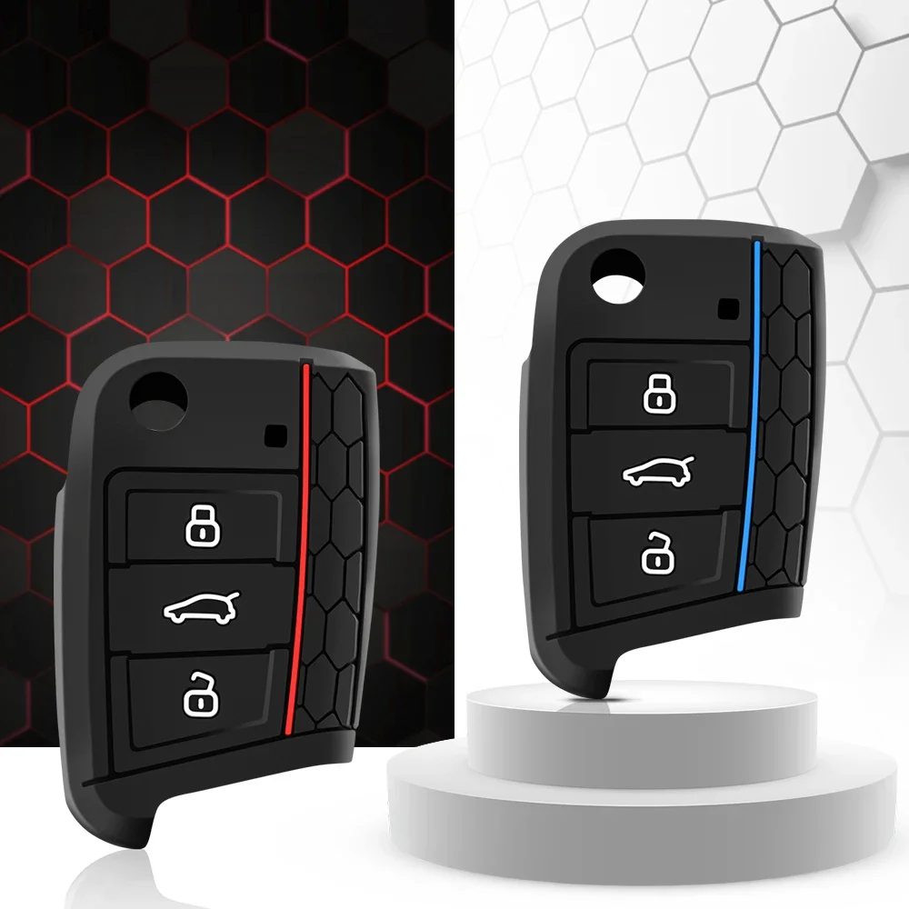 Silicone key cover for VW golf 7 GTI POLO T-Cross touran Tiguan Skoda Octavia Rapid kodiaq Fabia Seat Ibiza leon Ateca Arona