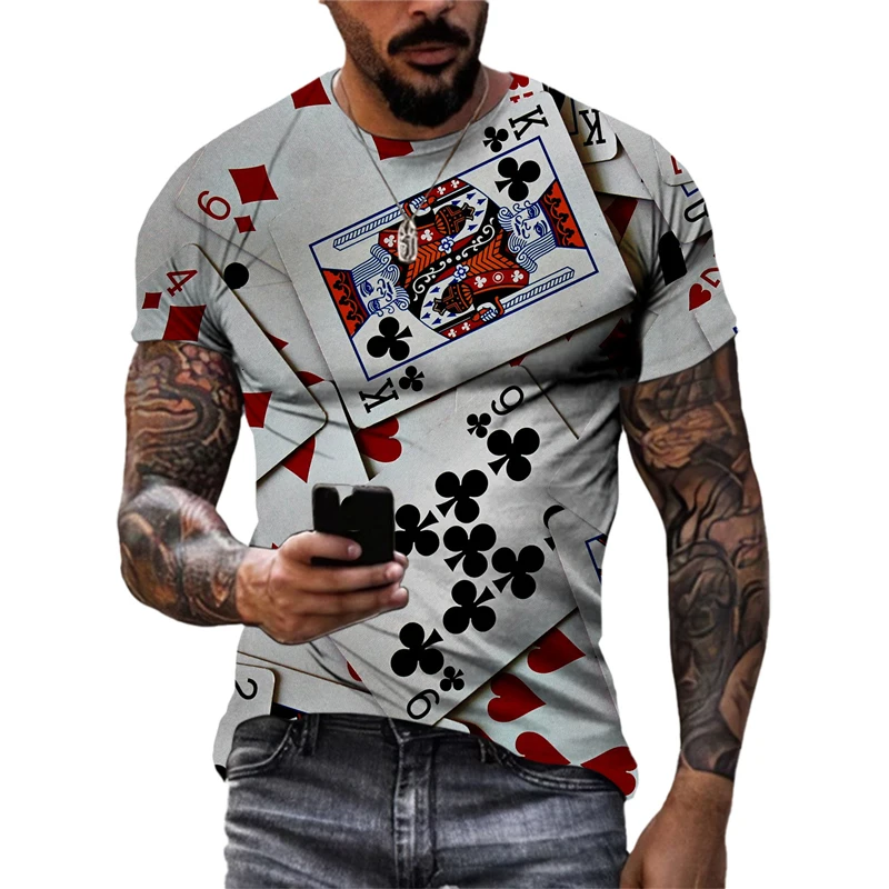 Summer Poker Card 3D Print T-Shirts Streetwear Men Fashion New Harajuku Casual Oversized O-Neck T Shirt Tees Tops Clothing