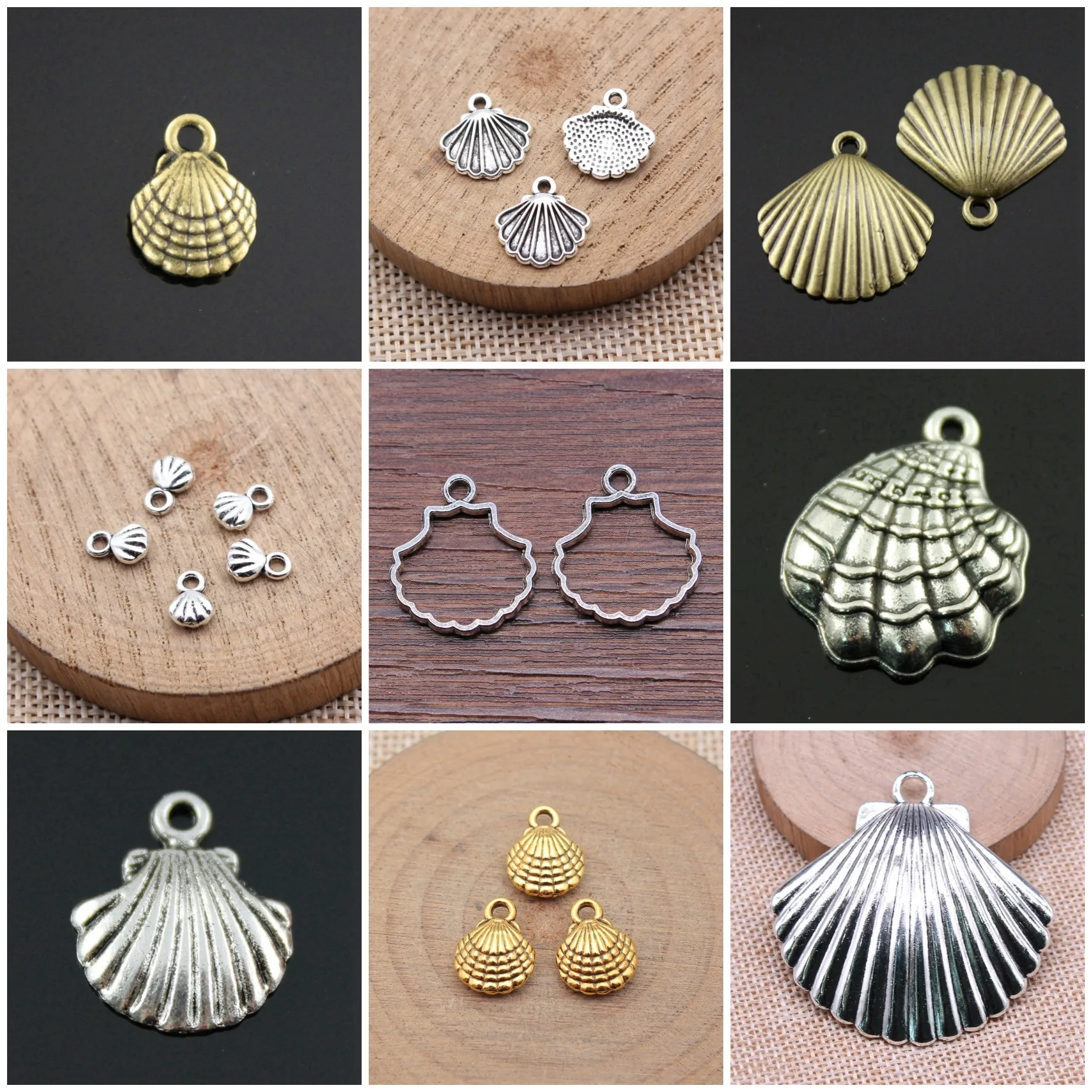 Zinc Alloy Natural Shell Charms Pendant Ocean Beach Charms For Keychain Earring Necklace Jewelry Accessories