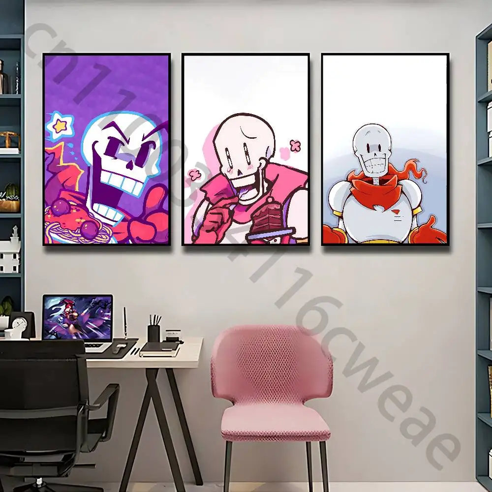 U-Undertale Papyrus Wall Art Poster Print Wall Decor for Living Room Bedroom Home Decoration