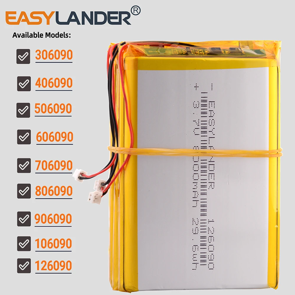 5Pcs/Lot MX 1.25mm 2Pin 3.7 4500mAh 606090 126090 8000mAh Rechargeable Lithium Li-ion Lipo Polymer Battery