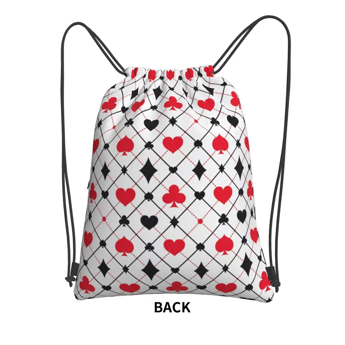 Playing Cards Poker Print Backpacks Multi-function Drawstring Bundle Pocket Storage Bag Book Bags for Man Woman School