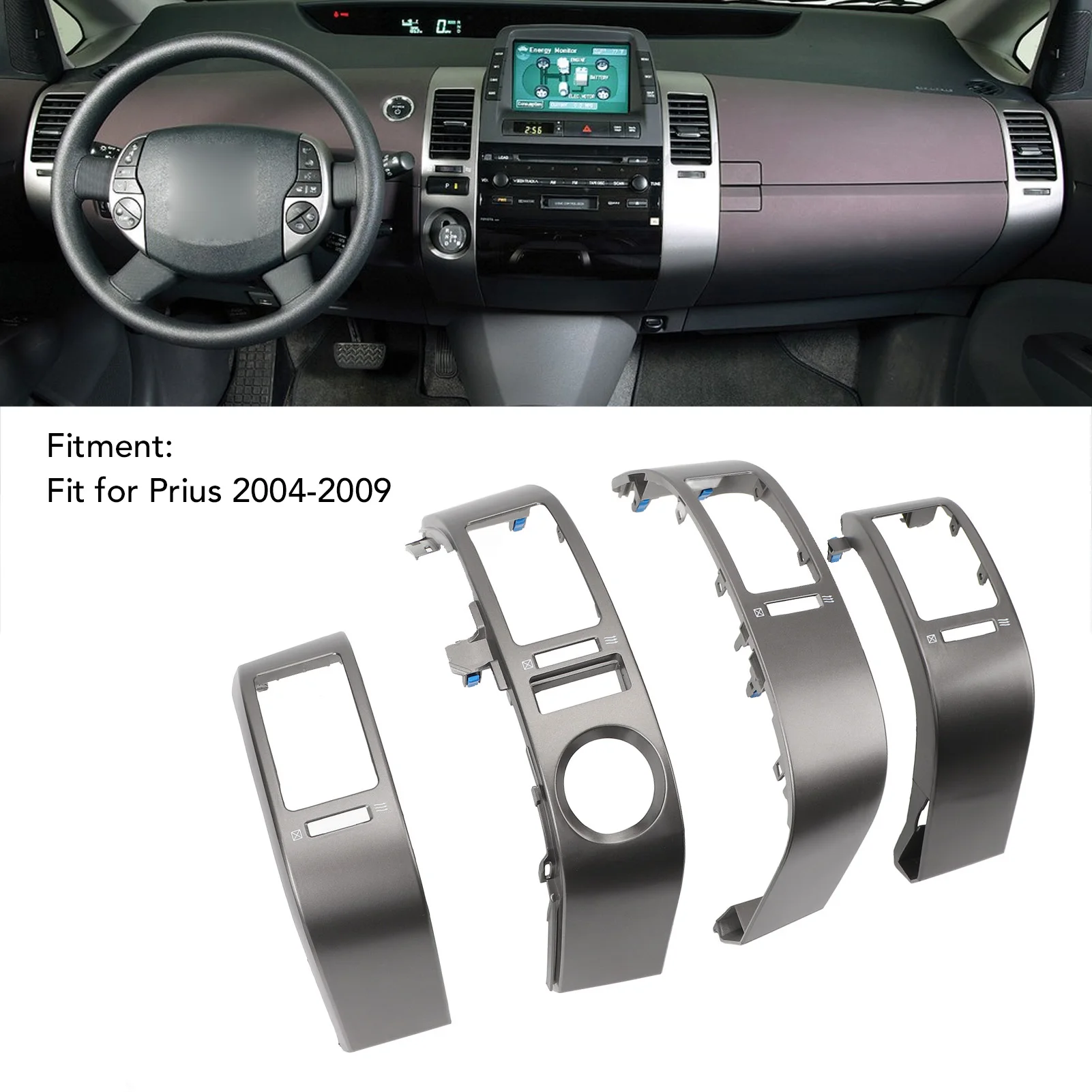 

Накладка вентиляционного отверстия приборной панели переменного тока с длительным сроком службы, декоративная центральная панель вентиляционного отверстия приборной панели 45564 37020, устойчивая к царапинам на 2004–2009 гг.