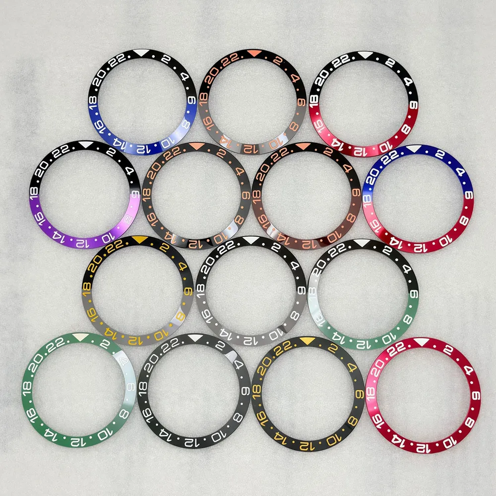 38mm Curved Ceramic Bezel Insert Fits SUB GMT SKX007 SKX009 SRPD Watch Cases 38x30.6mm Ceramic Bezel Ring Parts
