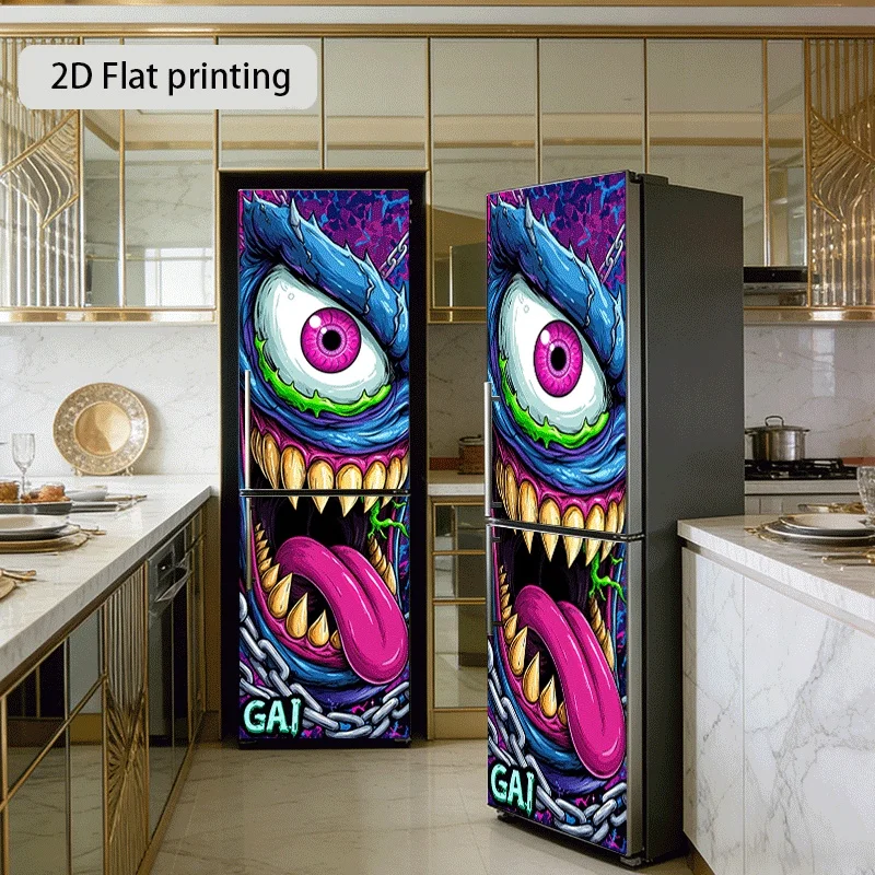 2D Pattern Printed Kitchen Refrigerator Sticker 