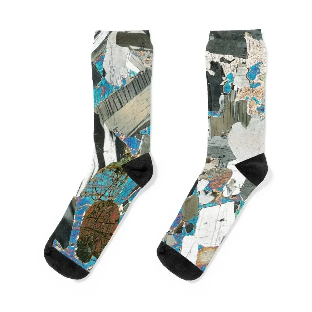 Gabbro from Huntly, Scotland rock thin section microscope photo - Scottish geology gift Socks FASHION gift Girl'S Socks Men's