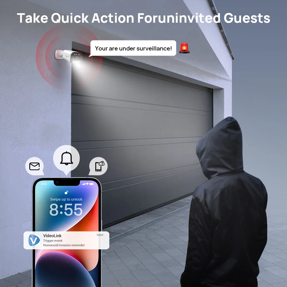 Hikvision Compatible 5MP 8MP Bullet IP Camera 5X Zoom Color Night for Hikvision Compatible Audio Human Vehicle Detect Home CCTV