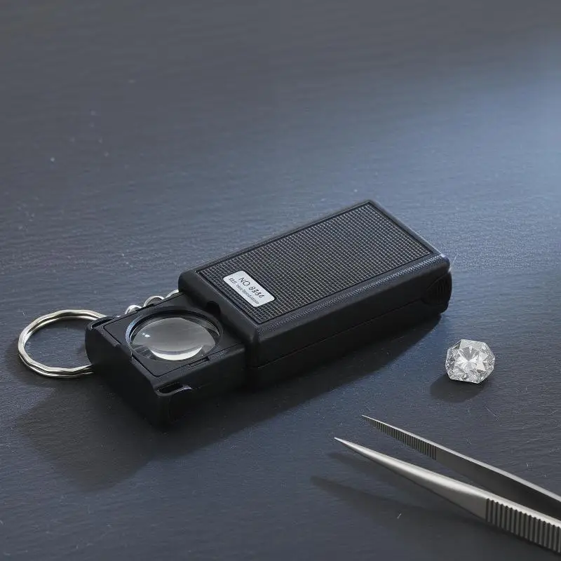 

45X Mini Pocket Jewelry Magnifying Glass LED Light Handheld Loupe for Professionals and Hobbyists