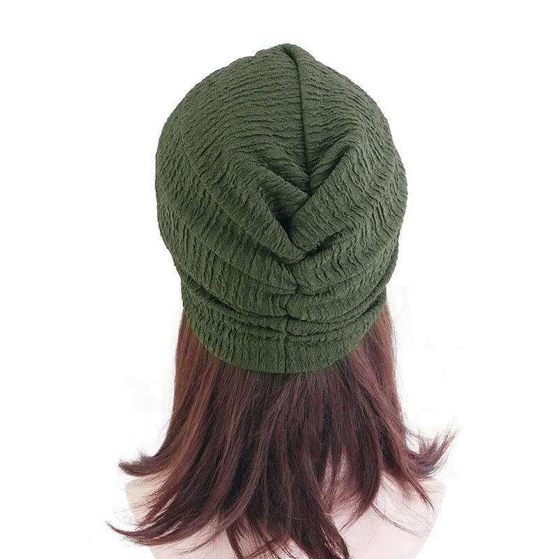 Turbante con nudo retorcido para mujer, gorro Hijab interno musulmán, gorros suaves, gorro de quimio para el cáncer, diadema para la pérdida de cabello, pañuelo para la cabeza, envolturas para la cabeza