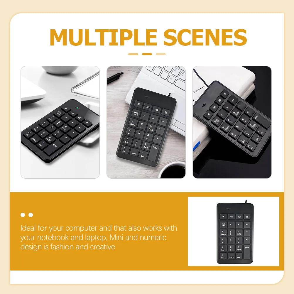 22 Key Wired Digital Keypad USB Powered Number Keyboard for Computer Laptop Mini Lightweight Numeric Pad with Plug and Play