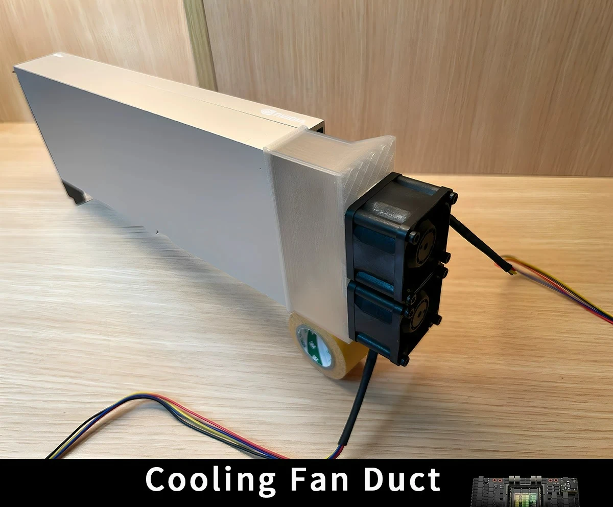 Dual High‑Speed Short Cooling Fan For NVIDIA Tesla A100 170HX H800 L40 A40 A30 Computing GPU Replacement Cooling Part