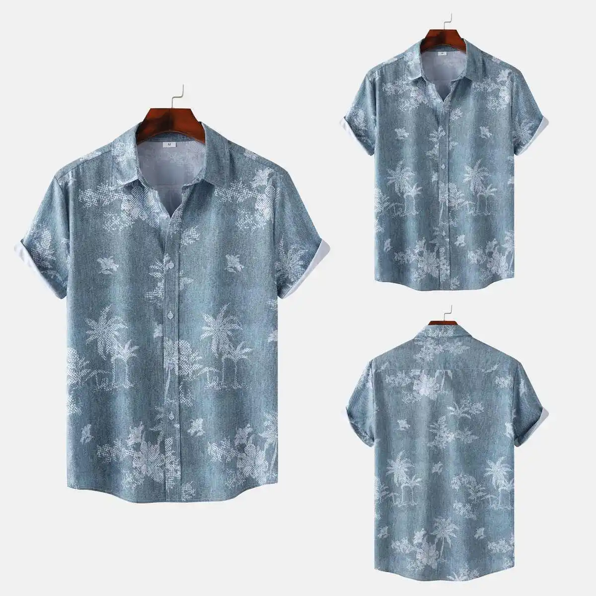 

Мужская ор Све irt с гавайским принтом Casual Sle adual Crt Ice Sensation Cotton Blend Summer Faion