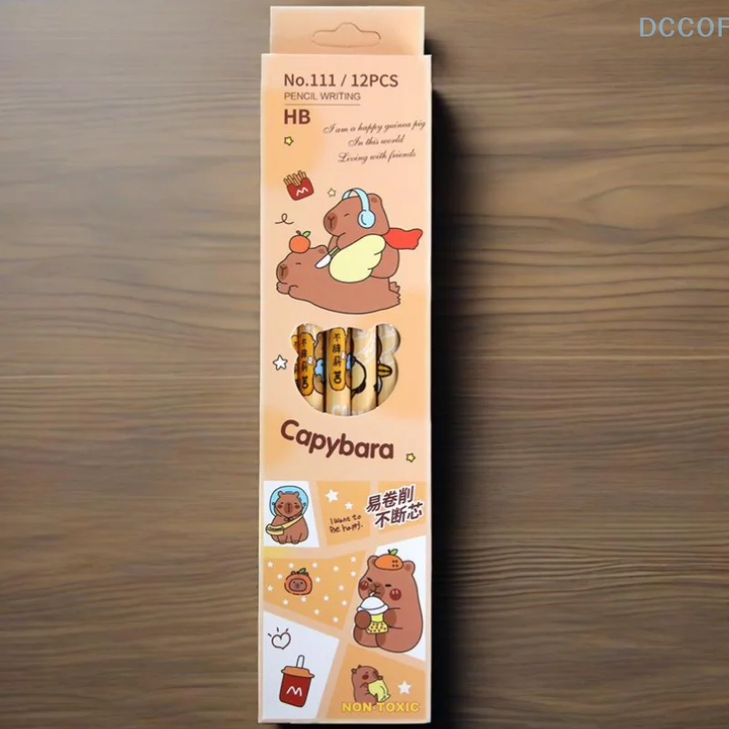 

12Pcs Cartoon Cute Capybara Office Supplies Pencil With Eraser Creative Kawaii Pencil Student Stationery Student Gift Prize