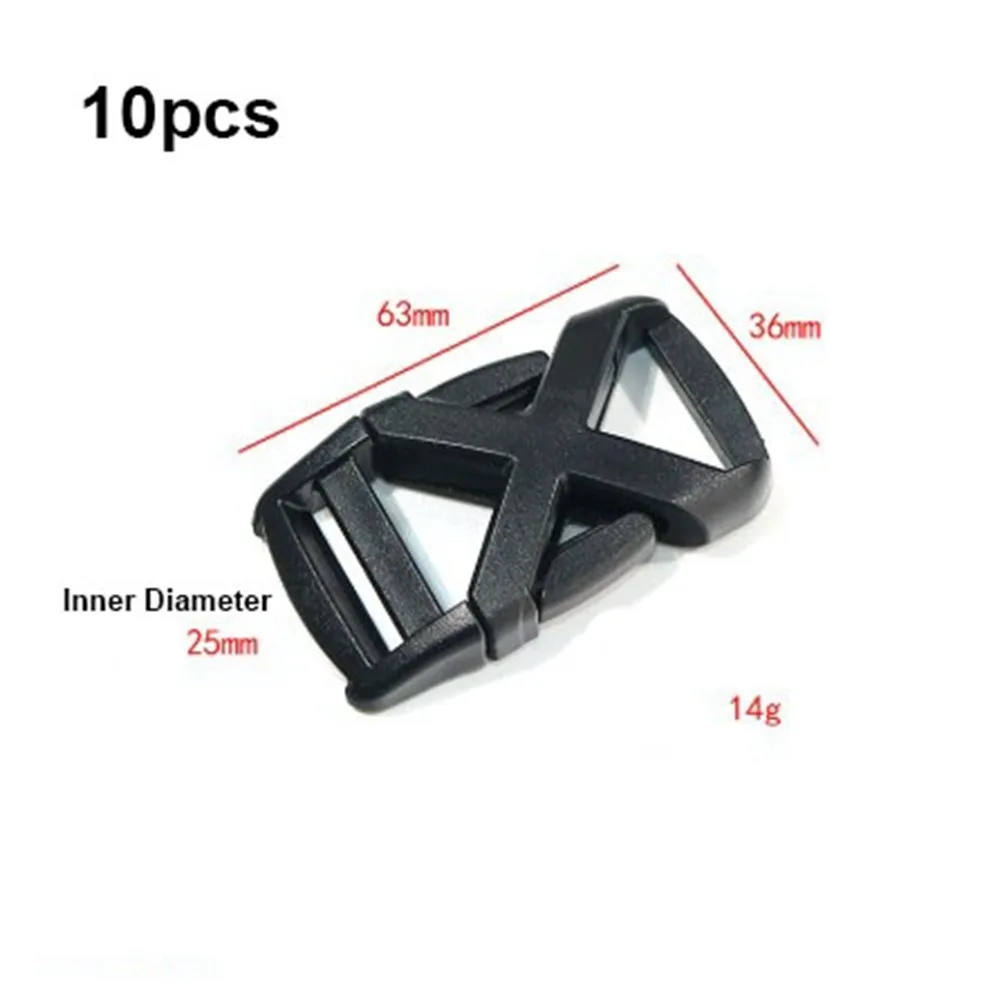 10pcs POM Plastic Hardware Waist Bag Adjustment Buckle Black Dual Side Release Buckle 7 Styles Outdoor Backpack Belt Bag Parts