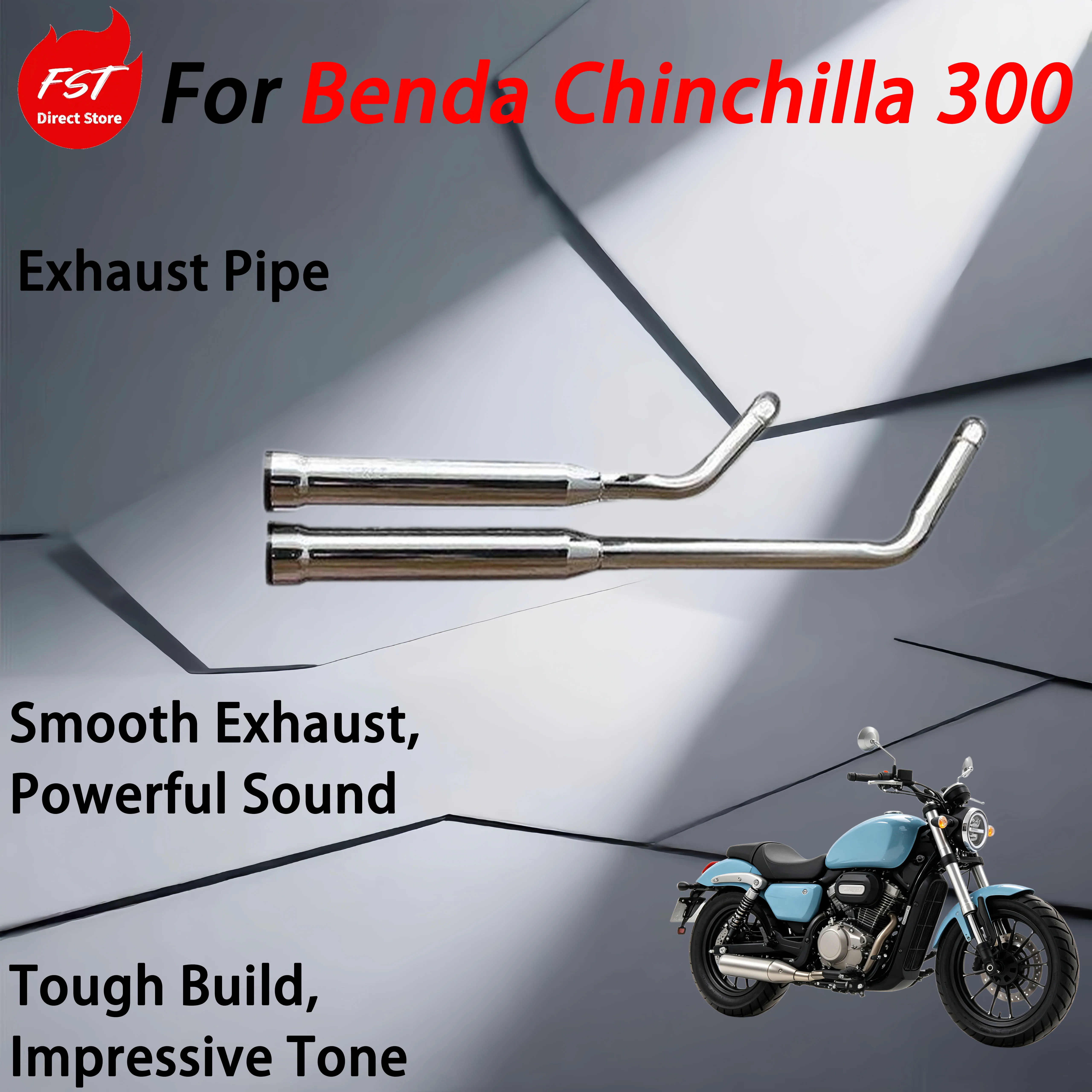 For Benda Chinchilla 300, the modified accessory exhaust pipe of the snake is deep and resonant without any cracking sound.