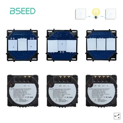 BSEED The Base Of Wall Touch Switch EU 1/2/3Gang 2Way Function Part Stair Light Switches Without Glass Change Over Switch Parts