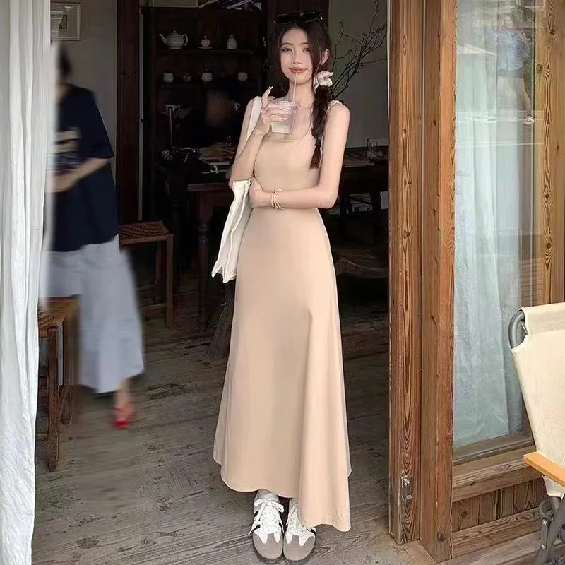 

Mint Green Suspender Dress,Women's Summer Sexy Tank Top Korean Style,High Waist Elegant Long Dresses