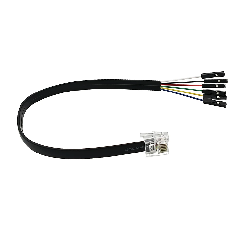 25CM 6P6C Right Buckle Modular Plug to DuPont Connector Extension Cable Data Cable