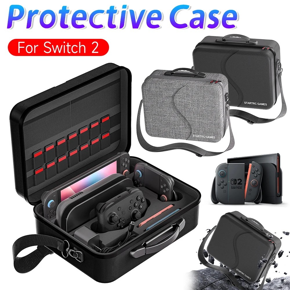 

Портативная сумка для хранения с ручкой и плечевым ремнем, защитный чехол, водонепроницаемый и противоударный чехол для переноски для Nintendo Switch2