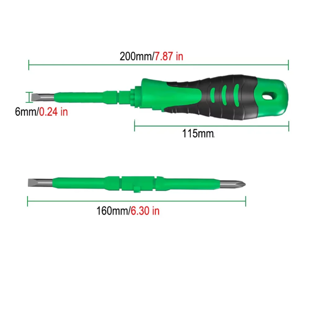

Insulated Magnetic Dual Head Electrician Screwdriver with Cross and Flat Tips for Electronics Automotive Repair