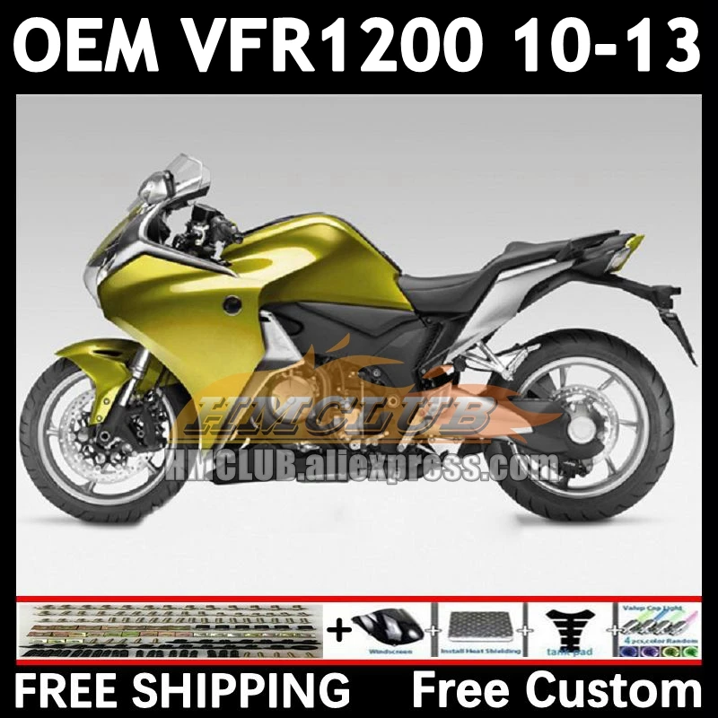 Injection For HONDA VFR1200 VFR 1200 RR CC 87No.67 VFR-1200 10 11 12 13 VFR1200RR 2010 2011 2012 2013 OEM Fairings gloss gold