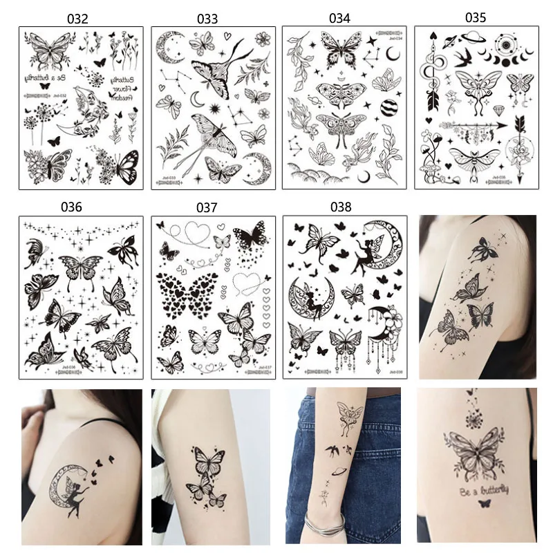 7 Stuks Stijlvolle Stijlen Realistische Vlinder De Sterren Tijdelijke Waterdichte Tatoeages Langdurige Semi-Permanente Tattoo Asy Toe Te Passen