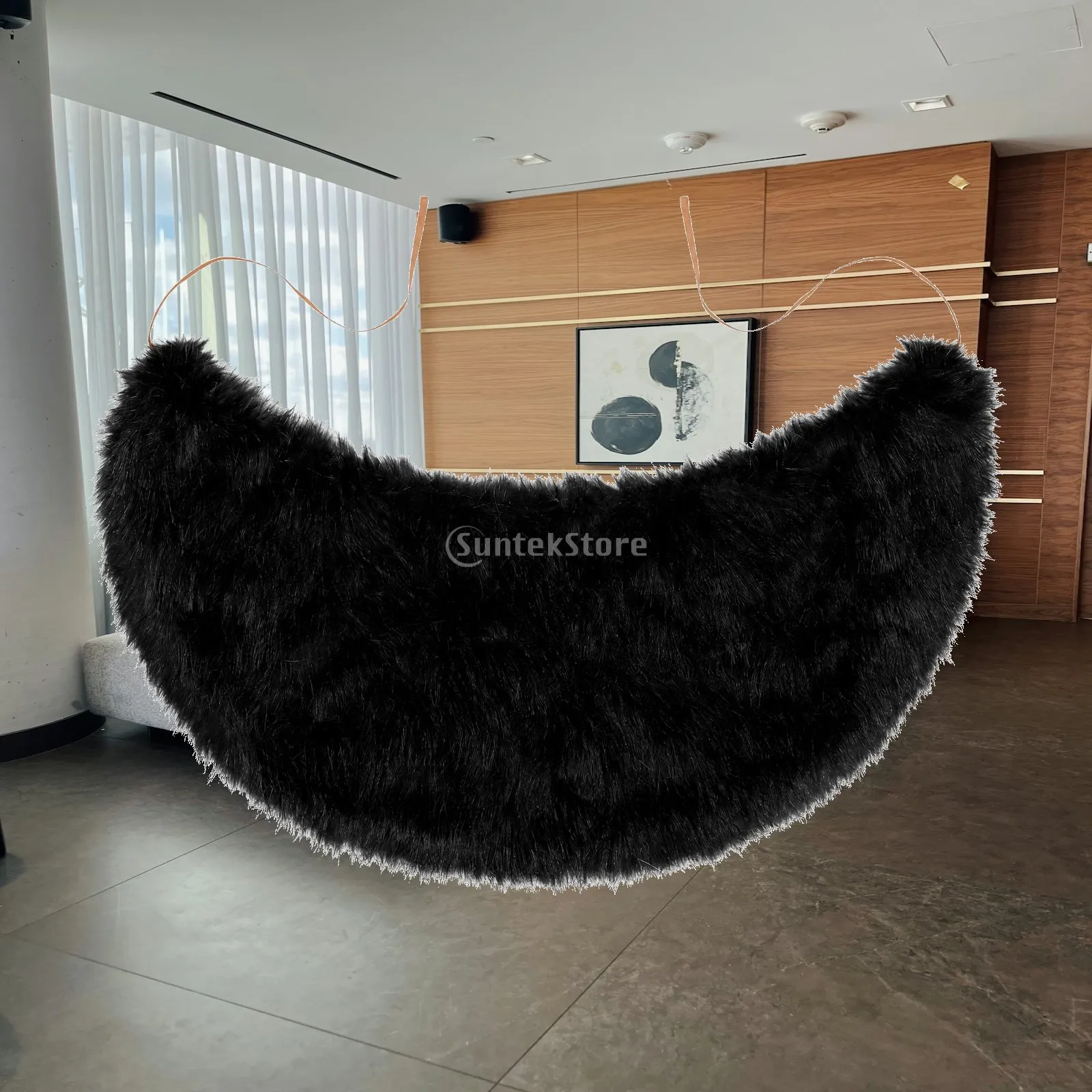 Women Shaggy Faux Fur Cape Apron Tie Closure Wide Shape Soft Fleece for Performance Costume Themed Party Outfit