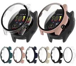 Full Protective Case For Garmin Forerunner 165 Screen Protector Case Forerunner165 Music Cover PC 2in1 Shell+tempered glass Film