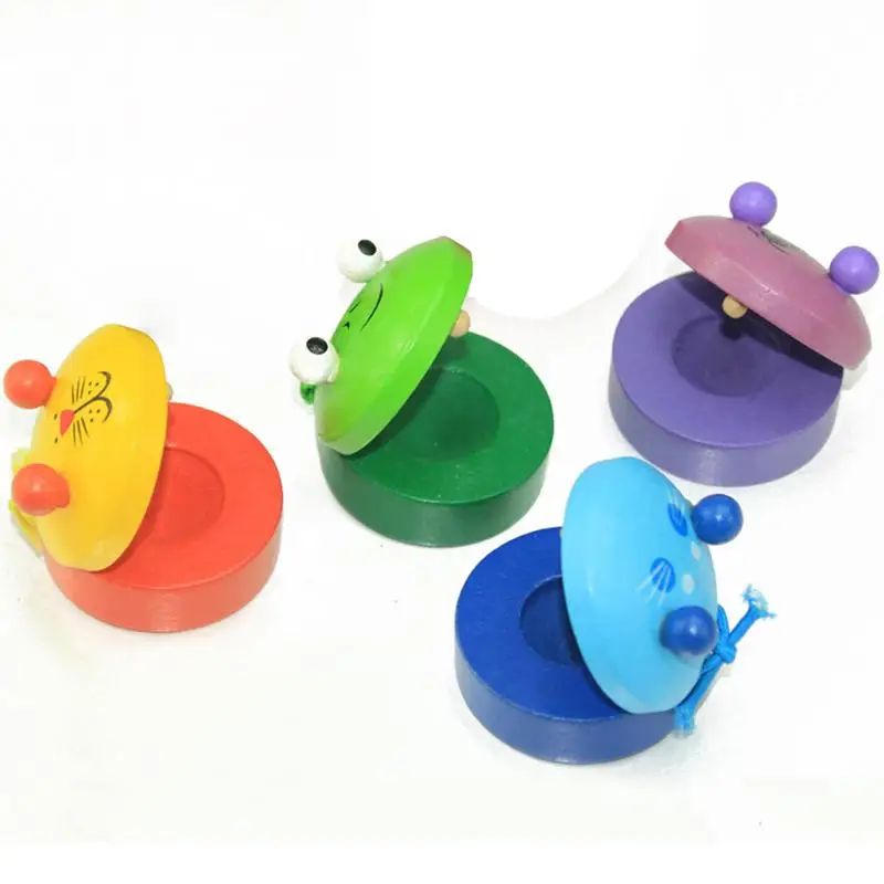 Finger Castanets For Kids Cute Wooden Castanets Instrument In Animal Shape Multifunctional Portable Educational Musical Toys