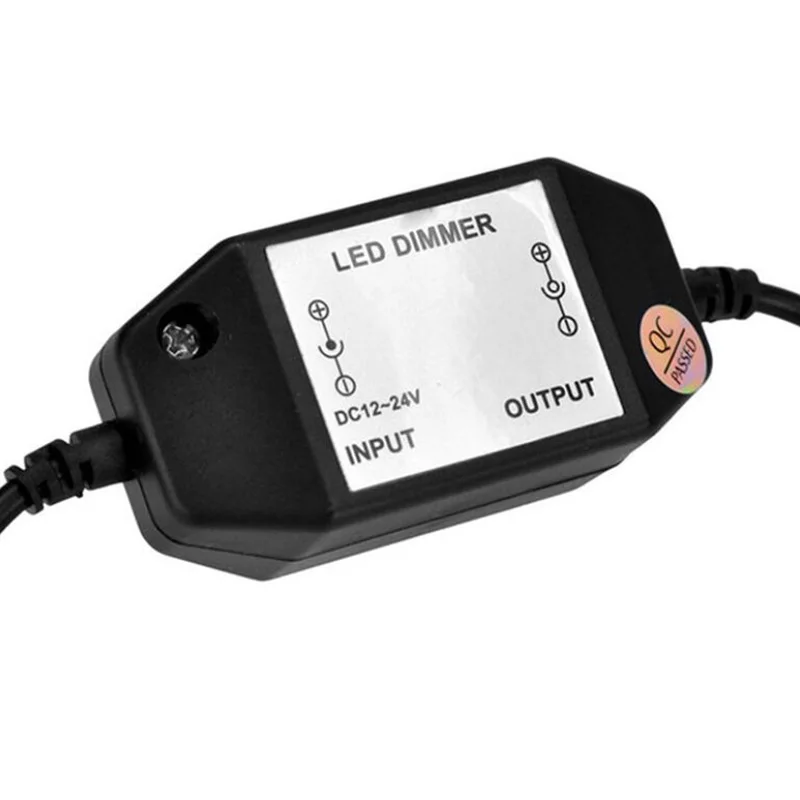 DC 12V 24V LED Dimmer Switch Brightness Adjust Controller for 3528 5050 5730 5630 Single Color Strip Light  Black White E2