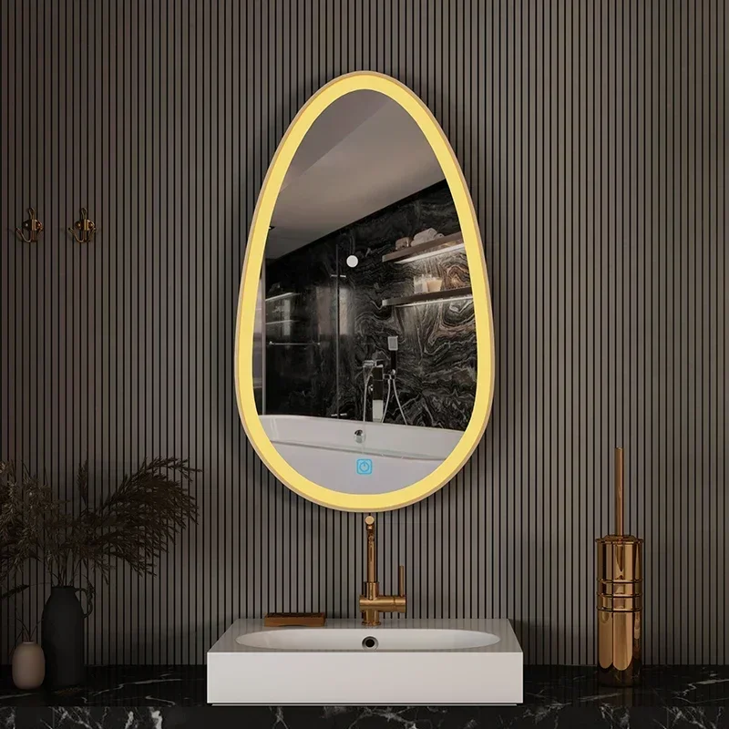 Irregular Wall Hanging Mirror Make Up Bathroom Vanity Smart Vanity Mirror Led Light Miroir Salle De Bain Room Decoration Items