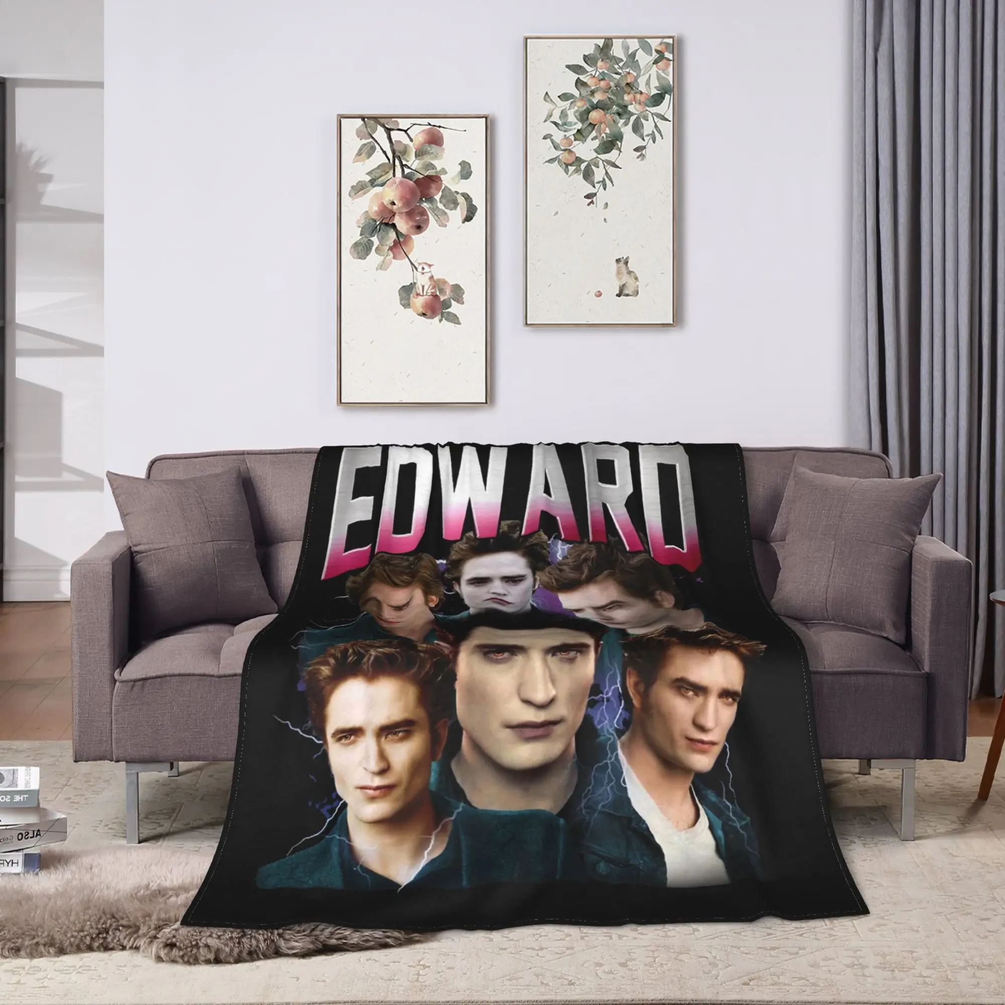 إدوارد كولين توايلايت فيلم 80s 90s البطانيات الفانيلا طباعة متعددة الوظائف سوبر لينة رمي بطانية للسرير في الهواء الطلق لحاف