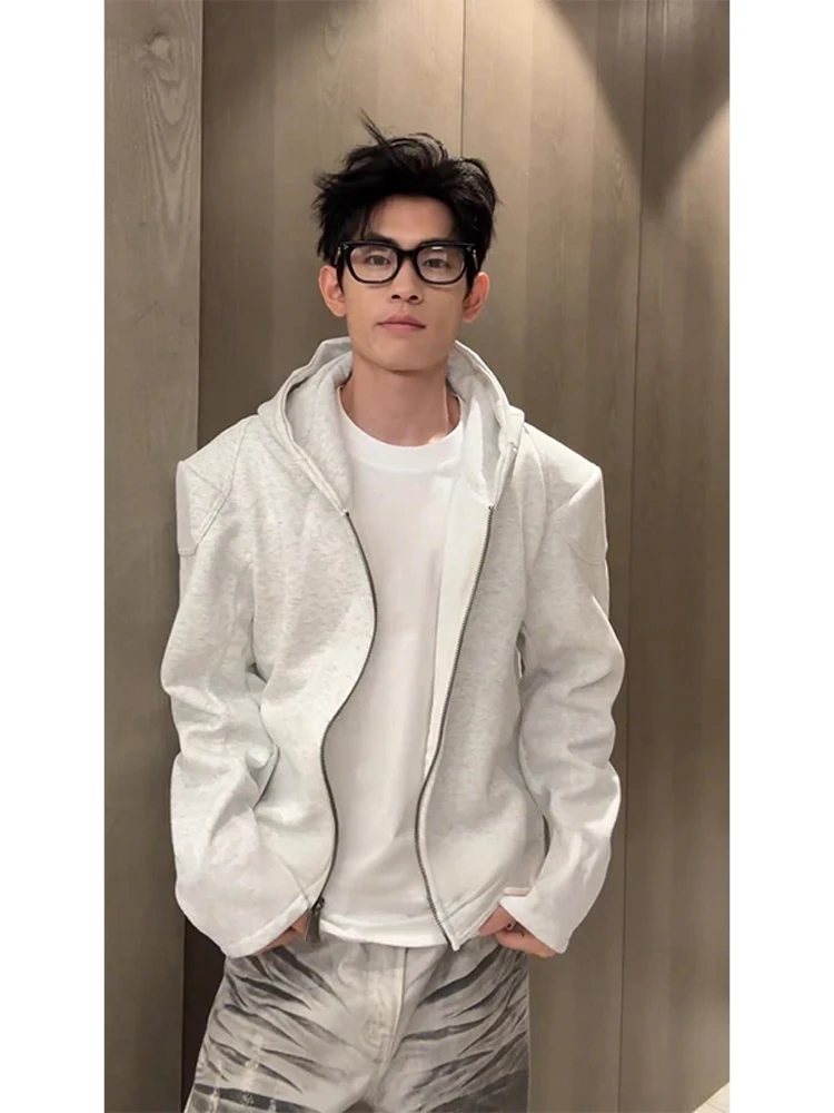 

Мужская толстовка Cleanfit ey ort oulder, жесткий и жесткий кардиган на молнии, тяжелый, повседневный, удобный, против морщин