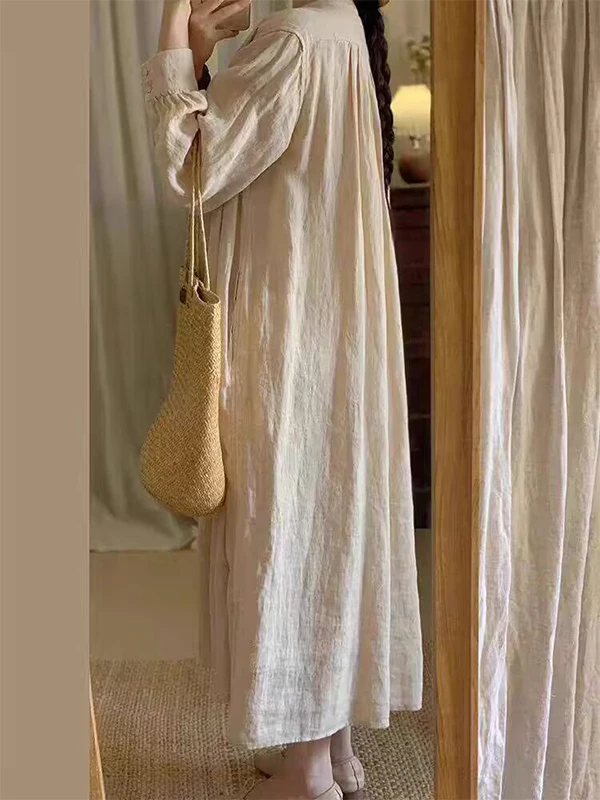 

Льняная длинная юбка Lazin Sle, весна-осень, Новое поступление, свободная удобная дышащая юбка трапециевидной формы для женщин, повседневная одежда