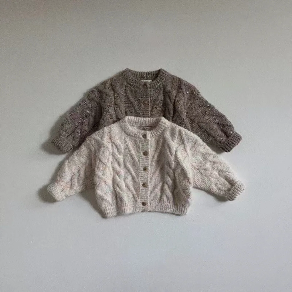 

2025 Autumn New Baby Long Sleeve Sweater Coat Cotton Infant Girls Cute Knitted Cardigan Toddler Boy Loose Sweater Baby Clothes