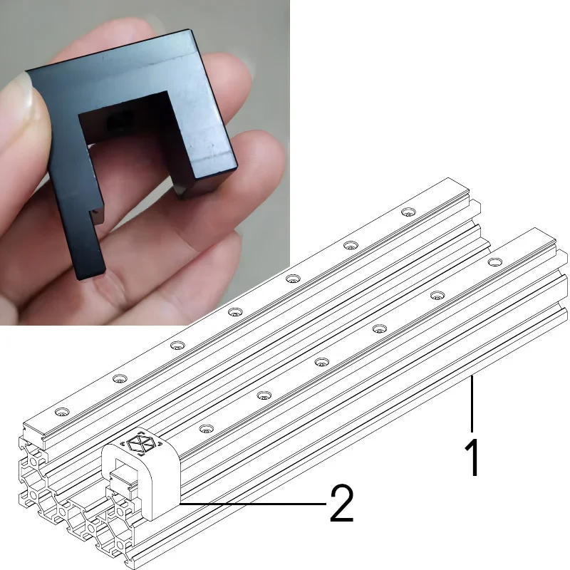 BulkMan 3D Aligment Tool for MGN15 HGR15 Linear Rail Guide on 20 Series Aluminum Profile Extrusion