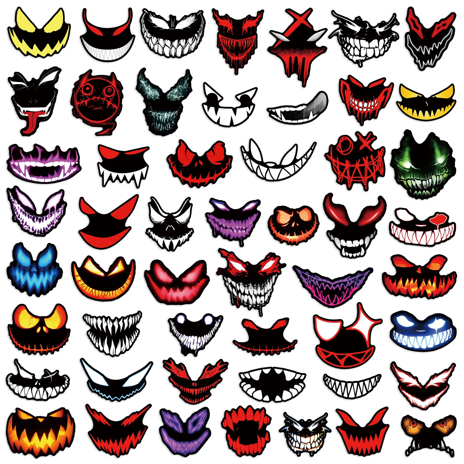 50 pezzi Horror Grimace Cool Graffiti adesivi telefono chitarra laptop notebook valigia bottiglie d'acqua adesivo impermeabile giocattoli per bambini