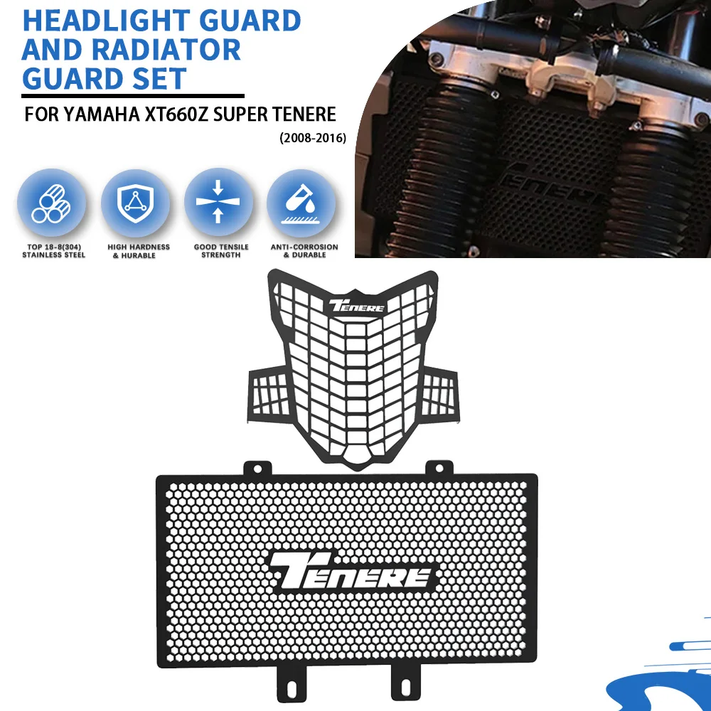 

Motorcycle FOR YAMAHA XT660Z SUPER TENERE XT 660 Z Tenere 2008-2016 Radiator Grille Guard Cover Protector Headlight Grill Guards