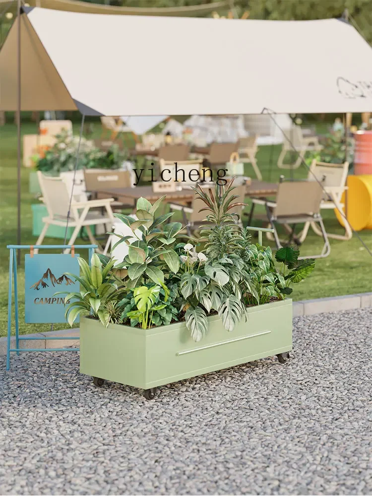 zf movable outer pendulum flower box outdoor pedestrian street partition creative flower slot green plant box