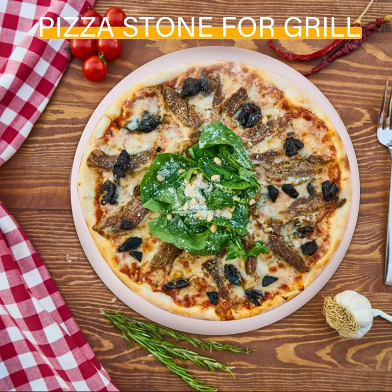 12Inch Ceramic Pizza Stone Pizza Baking Stone/ Pan, Perfect For Grill And Oven - Thermal Resistant, Durable And Safe