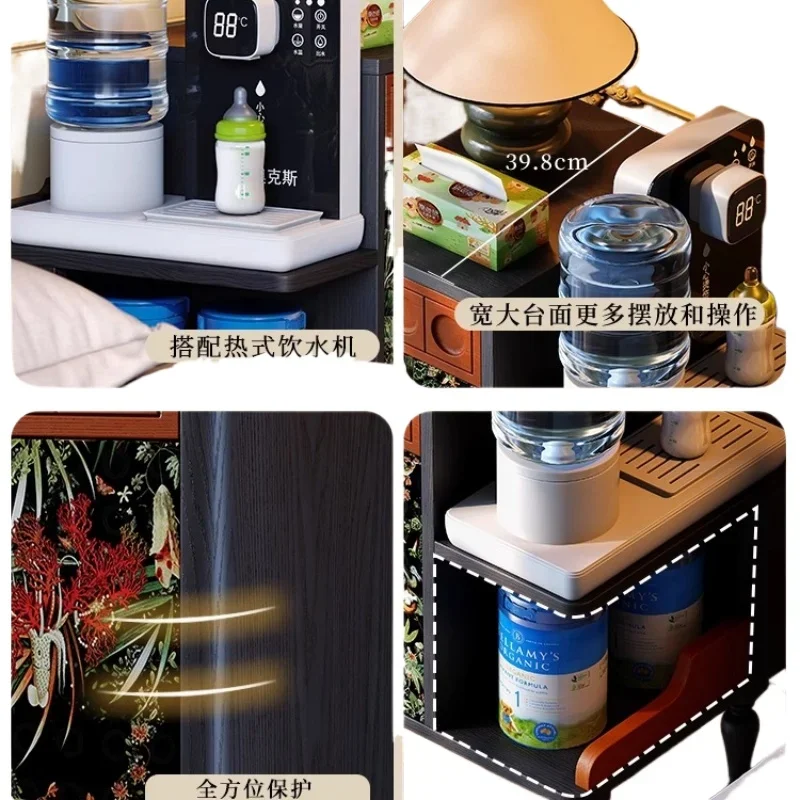 طاولة بجانب السرير من الخشب الصلب الفرنسي القديم، وأريكة غرفة المعيشة على طراز العصور الوسطى وخزانة جانبية وغلاية متكاملة من الجانب قليلة #1