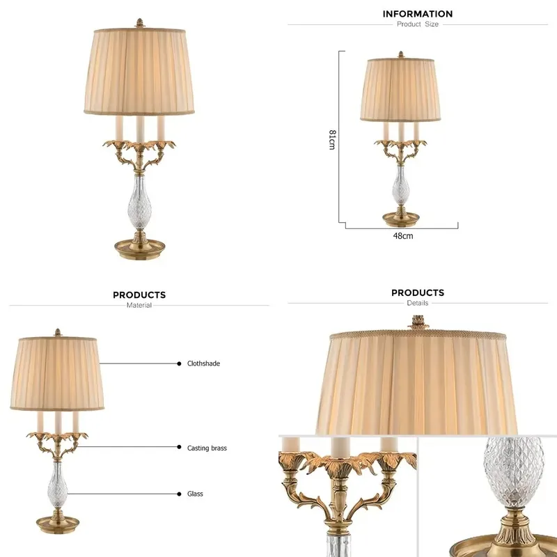 Polished Brass Small Bedside Lamp Unique Elegant Modern Desk Decoration