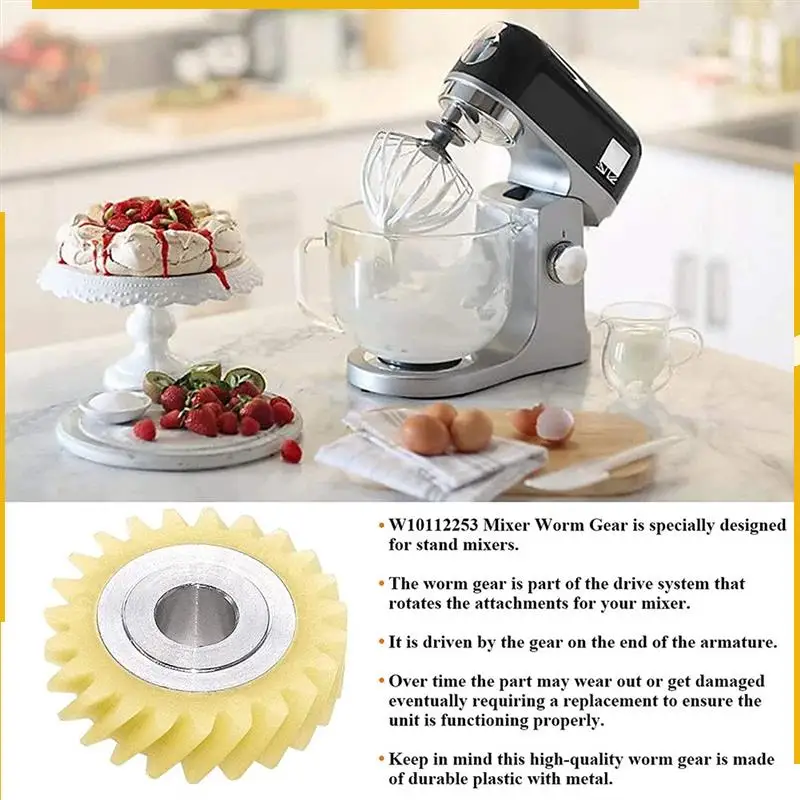 

A76K 6Pcs W10112253 Mixer Worm Gear Replacement Part Exact Fit For Kitchenaid Mixers Whirlpool & For Kitchenaid Mixers