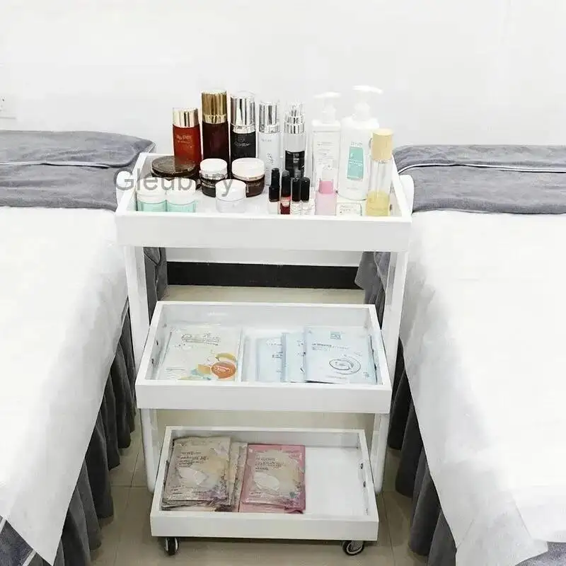 Cart Utility Modern Trolley Salon Hotel New Style Villa Salon Trolley Luxury Storage Commercial Furniture Carrito Auxiliar Lstc
