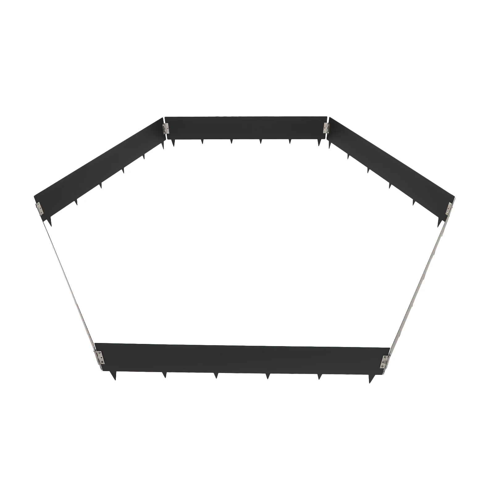 

6-Pack Steel Landscape Edging Kit - 40"x8.5" Black Bendable Lawn Borders with Hinges & Gloves for Garden