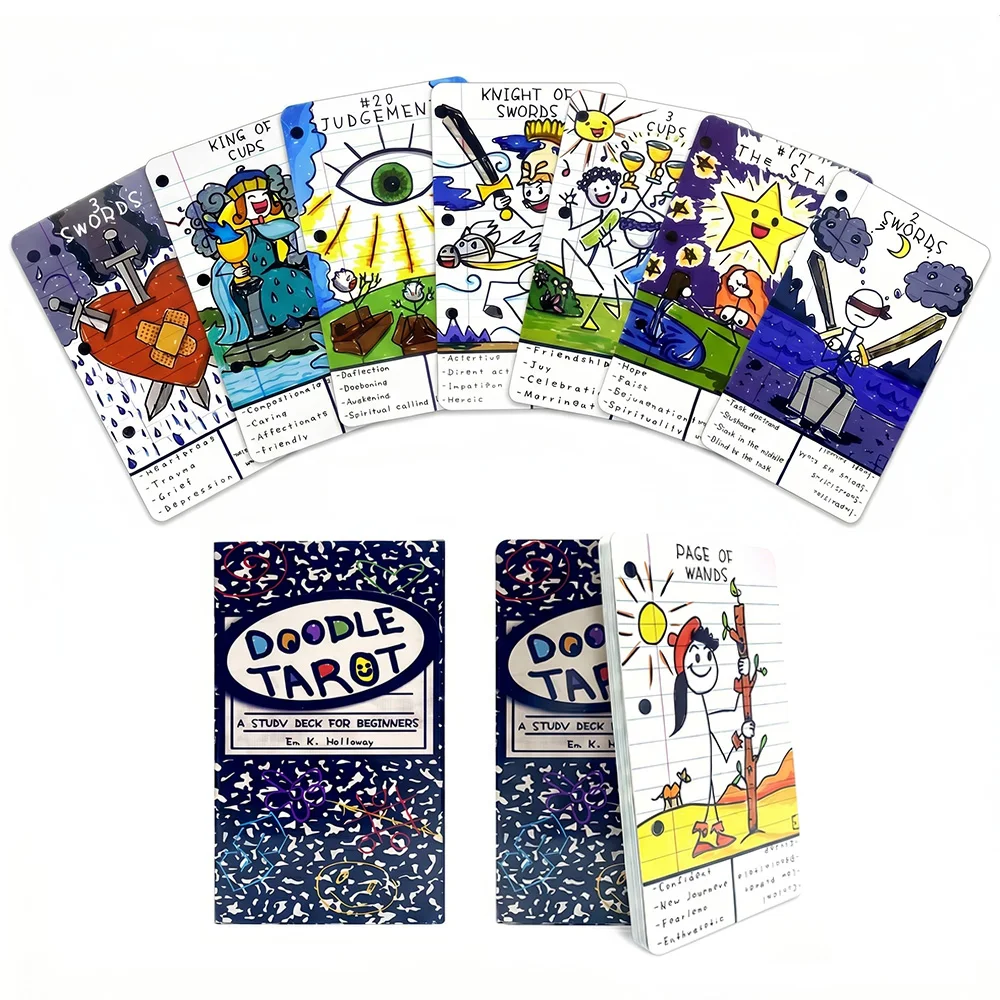 

78 Doodle Tarot Cards 10.3 × 6 cm Fortune-telling oracle cards for board games, tabletop games, and family gatherings